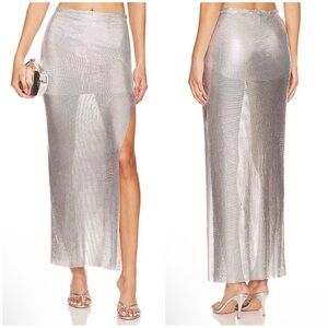 Lovers and Friends Sascha Skirt in Silver Size S